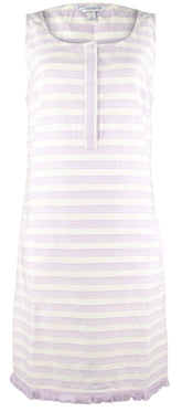 Southern Tide Women's Corrine Fringe Hem Sleeveless Shift Dress Purple Sky